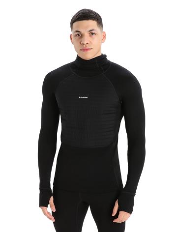 Icebreaker ZoneKnit™ Merino Insulated Long Sleeve Hoodie Miesten Base Layers Mustat | FI 1330SGLO